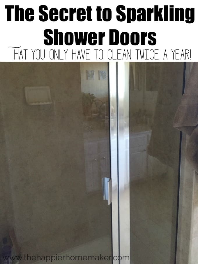 A glass shower door 