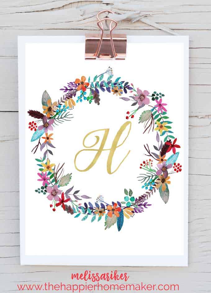 Free Printable Monogram Art - The Happier Homemaker