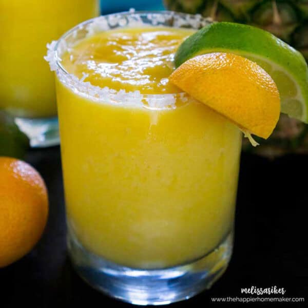 Pineapple Frozen Margarita Recipe - The Happier Homemaker