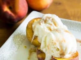 EASY Baked Peaches with Cinnamon Sugar - I Heart Naptime