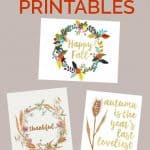 collage of fall printables