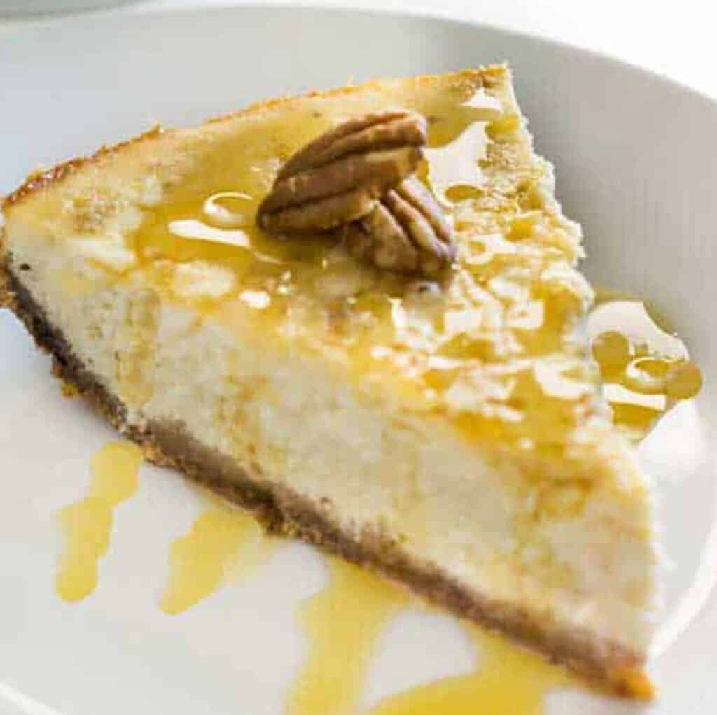 slice of maple cheesecake