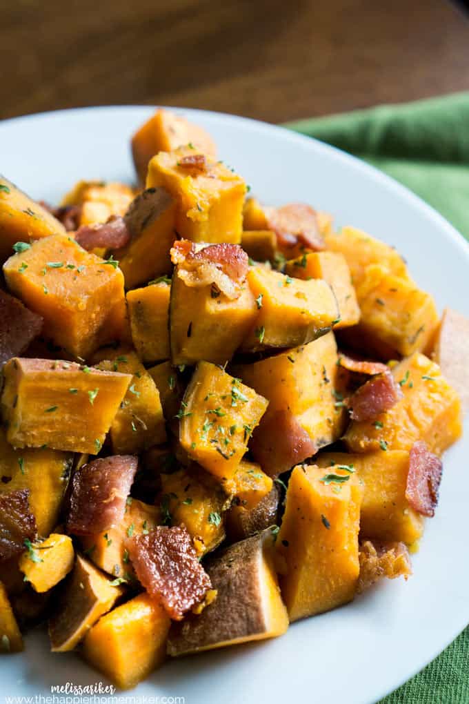 Slow Cooker Sweet Potatoes with Bacon The Happier Homemaker