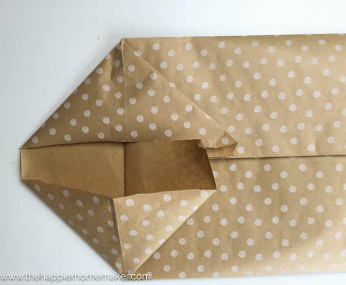 folded brown and white wrapping paper