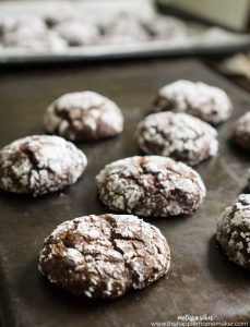 Chocolate Mint Crinkle Cookies - The Happier Homemaker