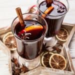 two glasses of mulled cider