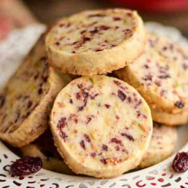 Cranberry Pistachio Shortbread Cookies