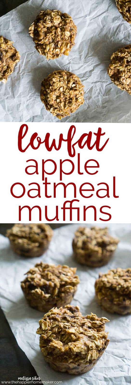 Apple Oatmeal Muffins - Healthy, Lowfat, No Sugar Added, Gluten Free