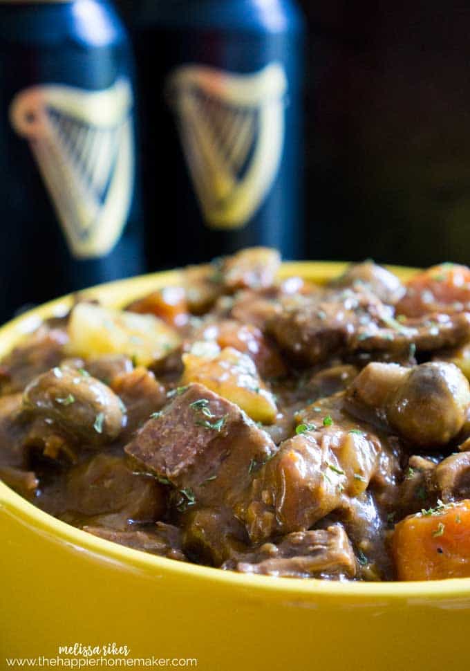 A close up of Guinness Irish Beef Stew