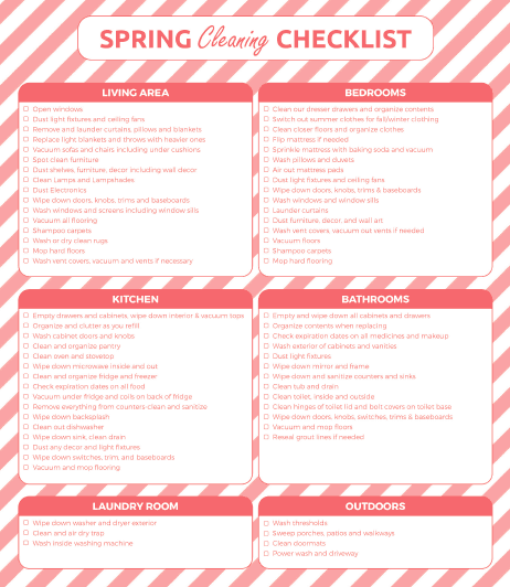 Free Spring Cleaning Printable Checklist