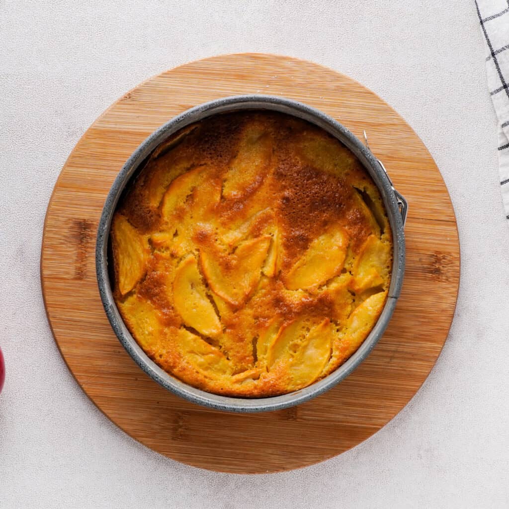 French apple cake in springform pan