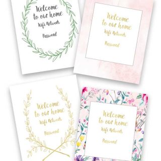 collage of guest wifi printables