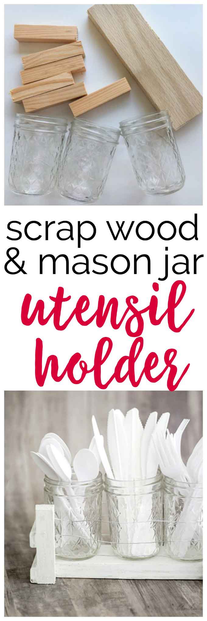 Mason Jar Utensil Organizer | The Happier Homemaker