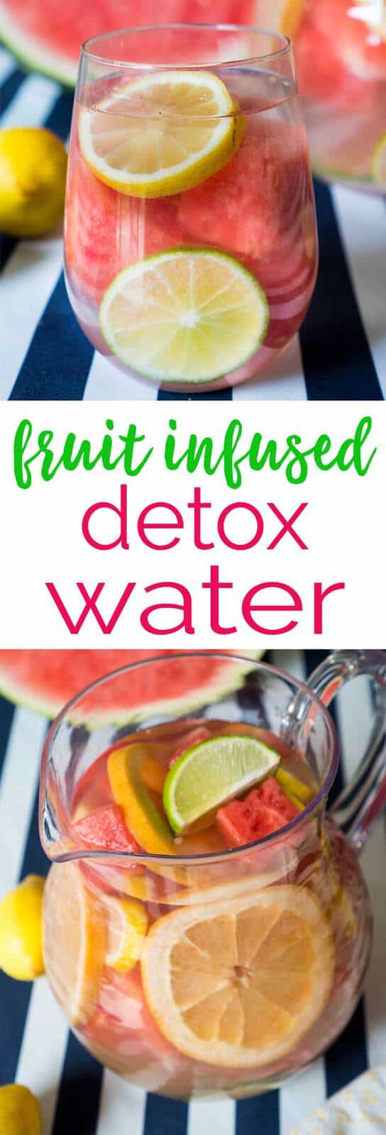 Fruit Infused Detox Water with Watermelon, Grapefruit, Lemon & Lime