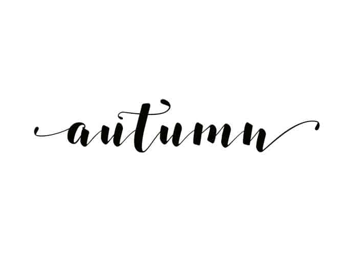 autumn written in script