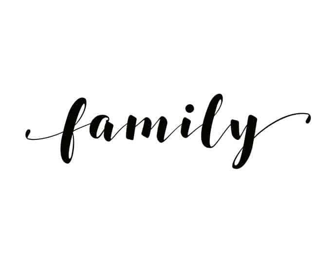 family written in script