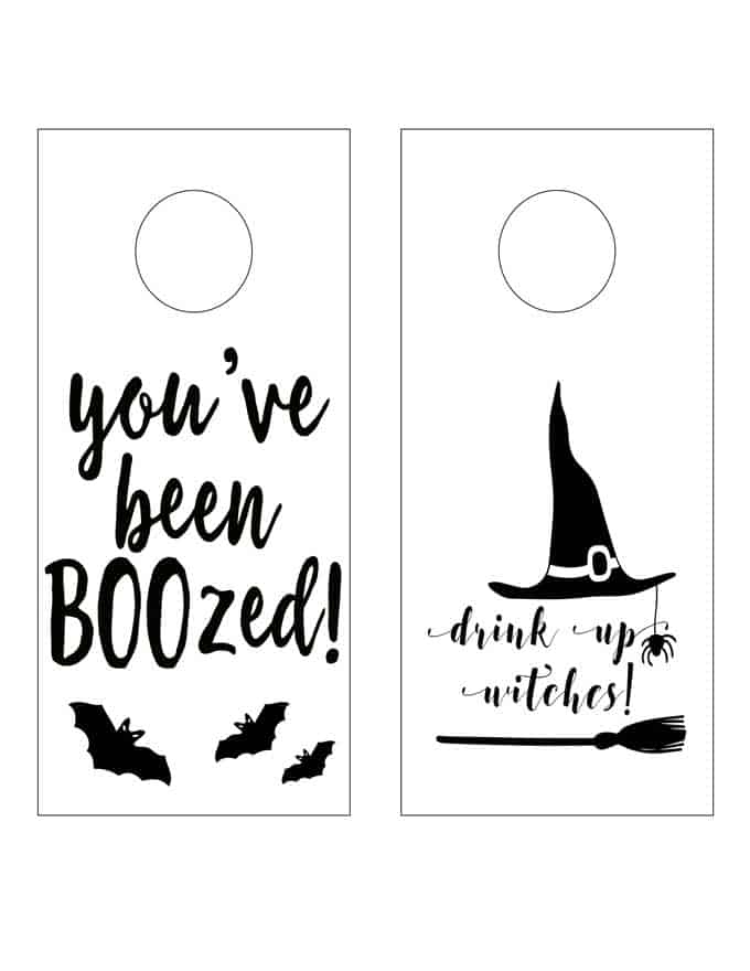 "You've been BOOzed" Printable Halloween Wine & Liquor Tags