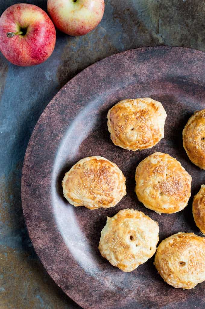 Apple Hand Pies on stone plate