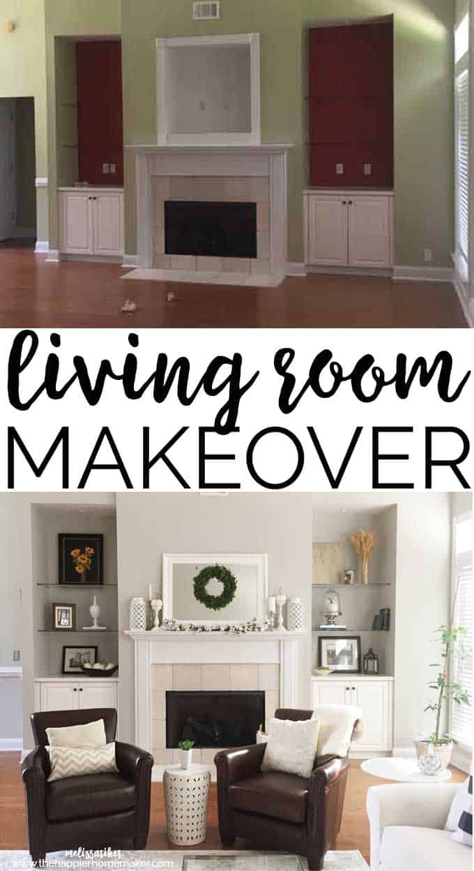 Traditional Living Room Makeover and Neutral Autumn Decor