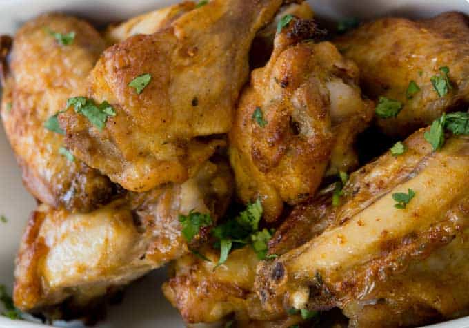 Taco Ranch Chicken Wings with parsley garnish