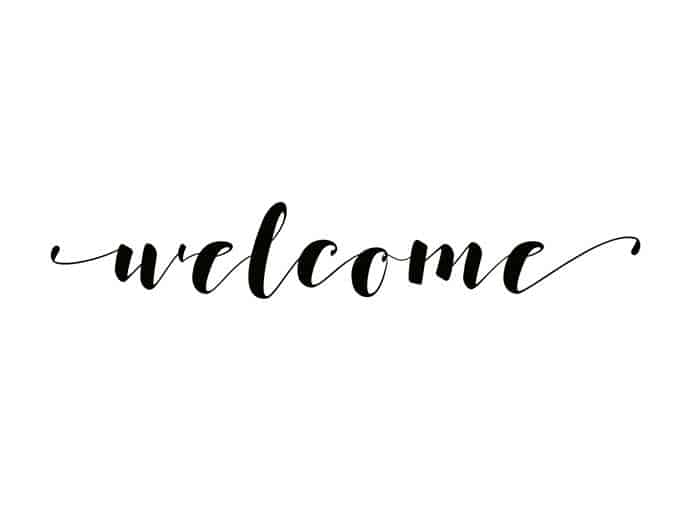 welcome written in script