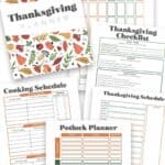 collage of Thanksgiving planner pages