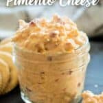 pimento cheese in jar with crackers