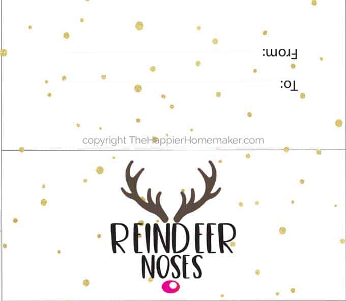 reindeer noses poem printable label