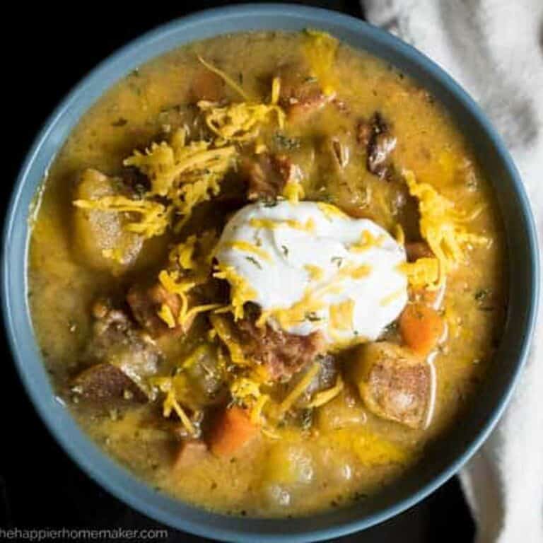 Slow Cooker Ham Potato Bacon Soup