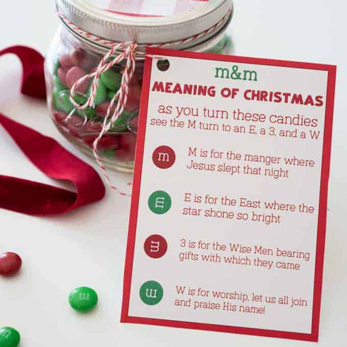 M&M Christmas Poem Candy Jar Tutorial - Simple Sojourns