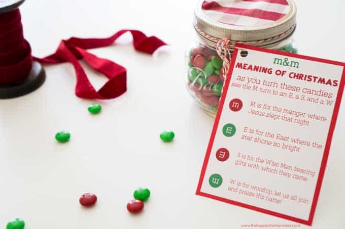 Sweet Printable M&M Christmas Poem