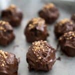 A close up of peanut butter truffles