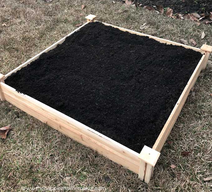 How to Build a Raised Garden Bed for a Square Foot Garden | The Happier Homemaker