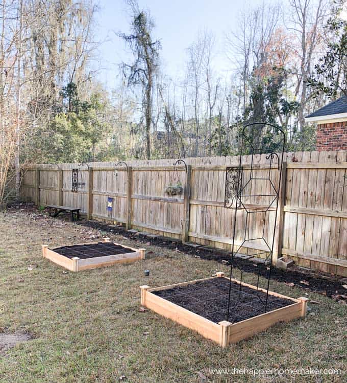 How to Build a Raised Garden Bed for a Square Foot Garden | The Happier Homemaker