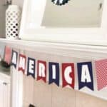 America banner on mantel