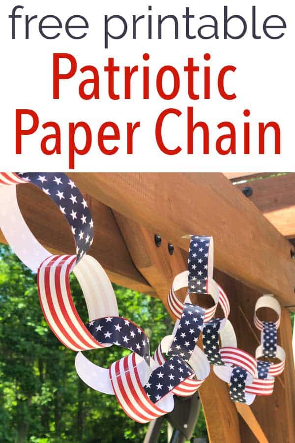 paper chain with patriotic stars and stripes patterns