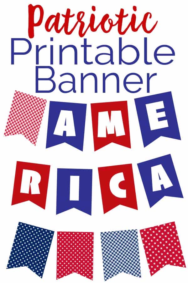 printable American patriotic banner