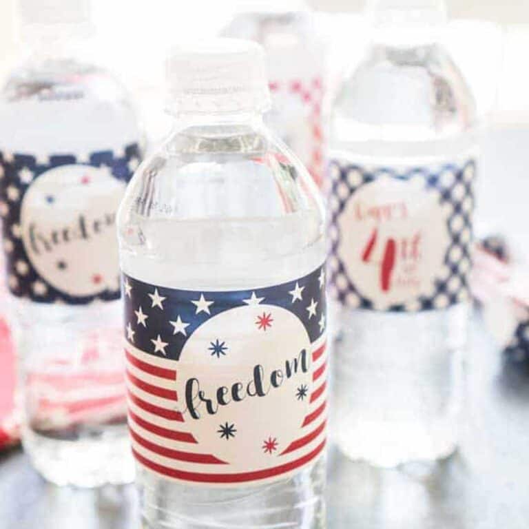 Printable Patriotic Water Bottle Labels