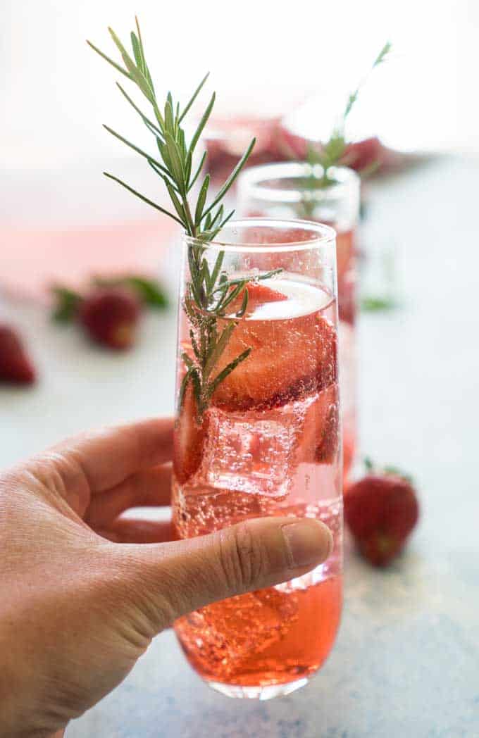 Sparkling Strawberry Sangria | Easy 5 Ingredient Summer Cocktail