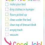 kids bedroom cleaning printable checklist colorful