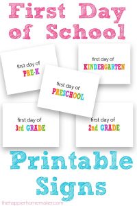 Printable First Day of School Signs 2020-2021 | The Happier Homemaker