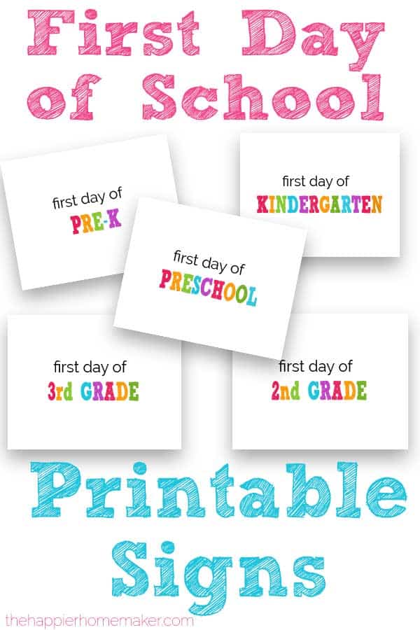 First Day Of Kindergarten Sign Printable