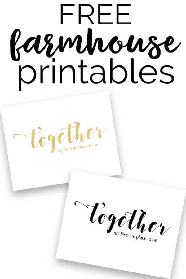 collage of farmhouse printables reading together