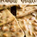 close up of microwave peanut brittle