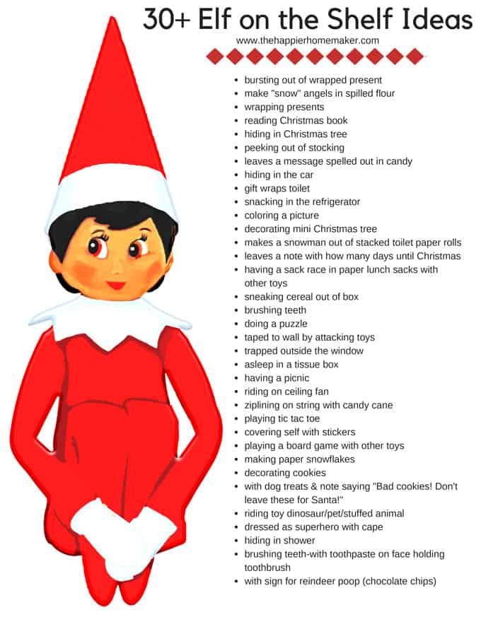 Elf On The Shelf Exercise Sheet