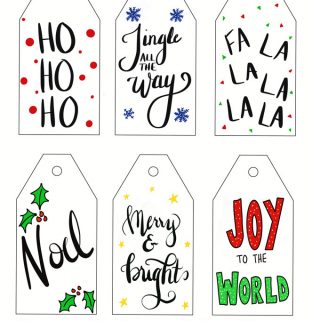 free printable christmas gift tags hand lettered