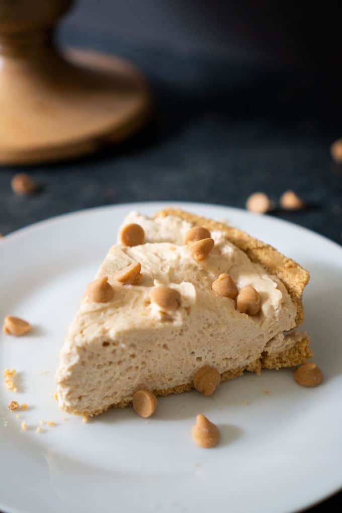 Peanut Butter Pie on white plate
