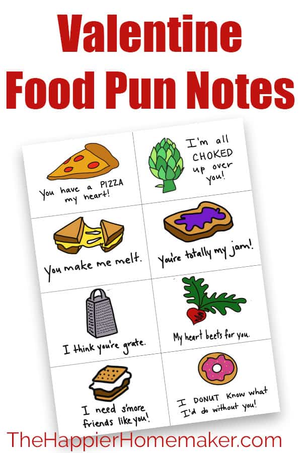 valentine food pun card collage