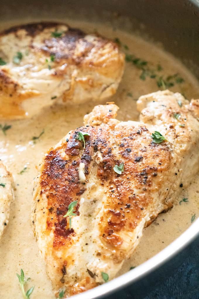 chicken breast with garlic herb sauce