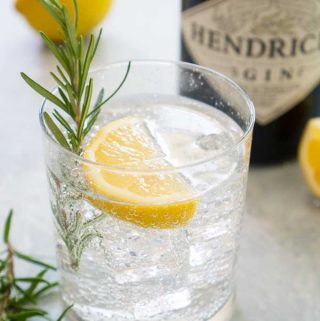 rosemary lemon gin fizz cocktail